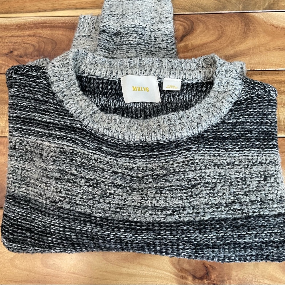 Maeve Anthropologie Gray Ombre Knit Sweater women’s XS